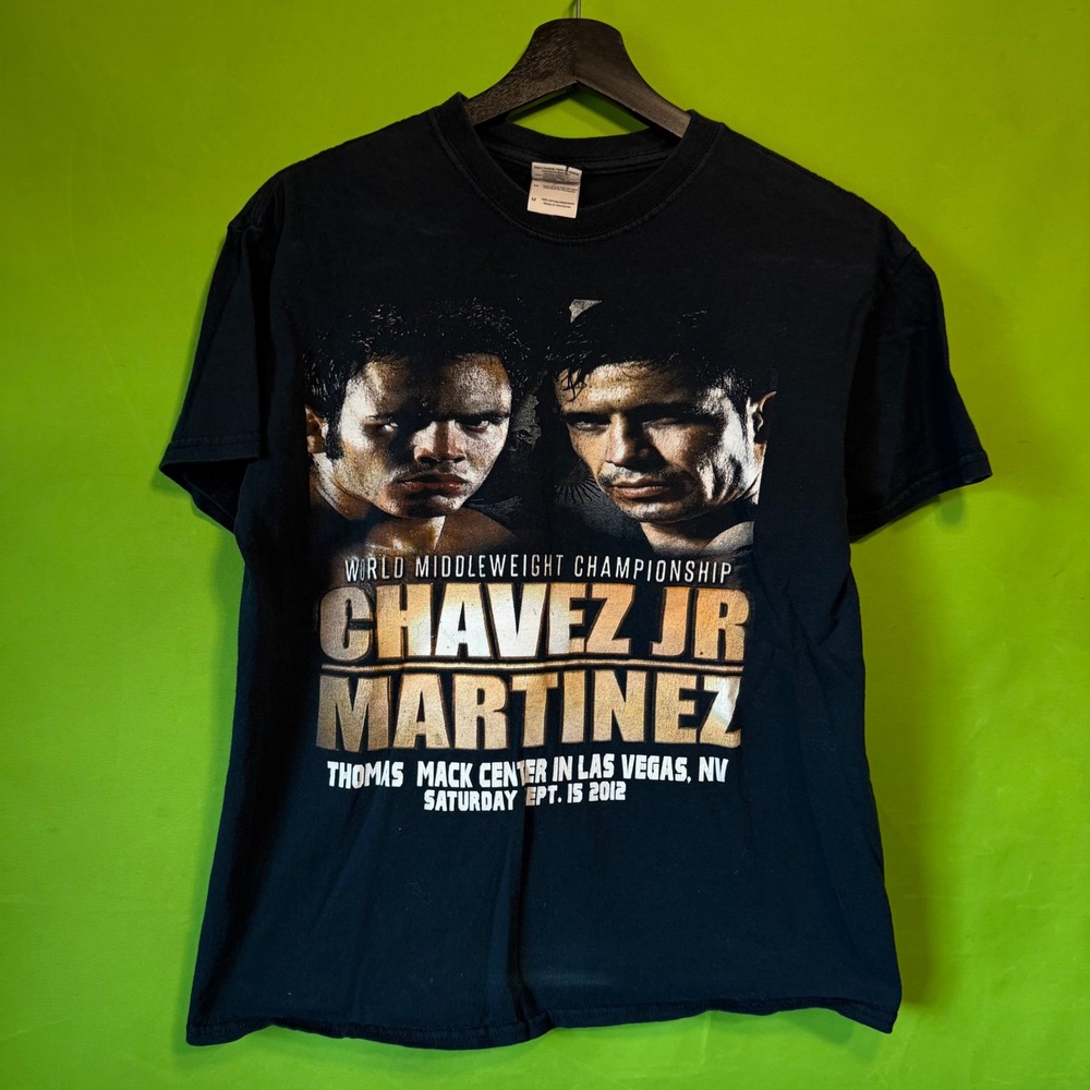 Chavez Jr vs Martinez 2012 Boxing Championship Sports T-Shirt Black Medium